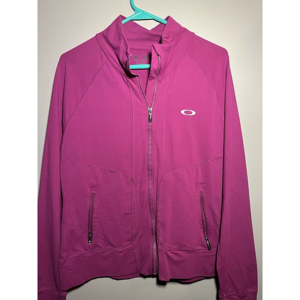 Oakley Track Jacket Womens‎ XL Deep Purple Full Zip Performance Active Gym